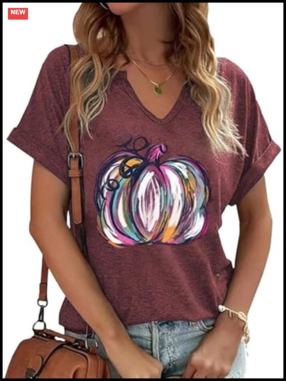 Pumpkin Graphic Short Sleeve Tee Casual Fall Halloween Top